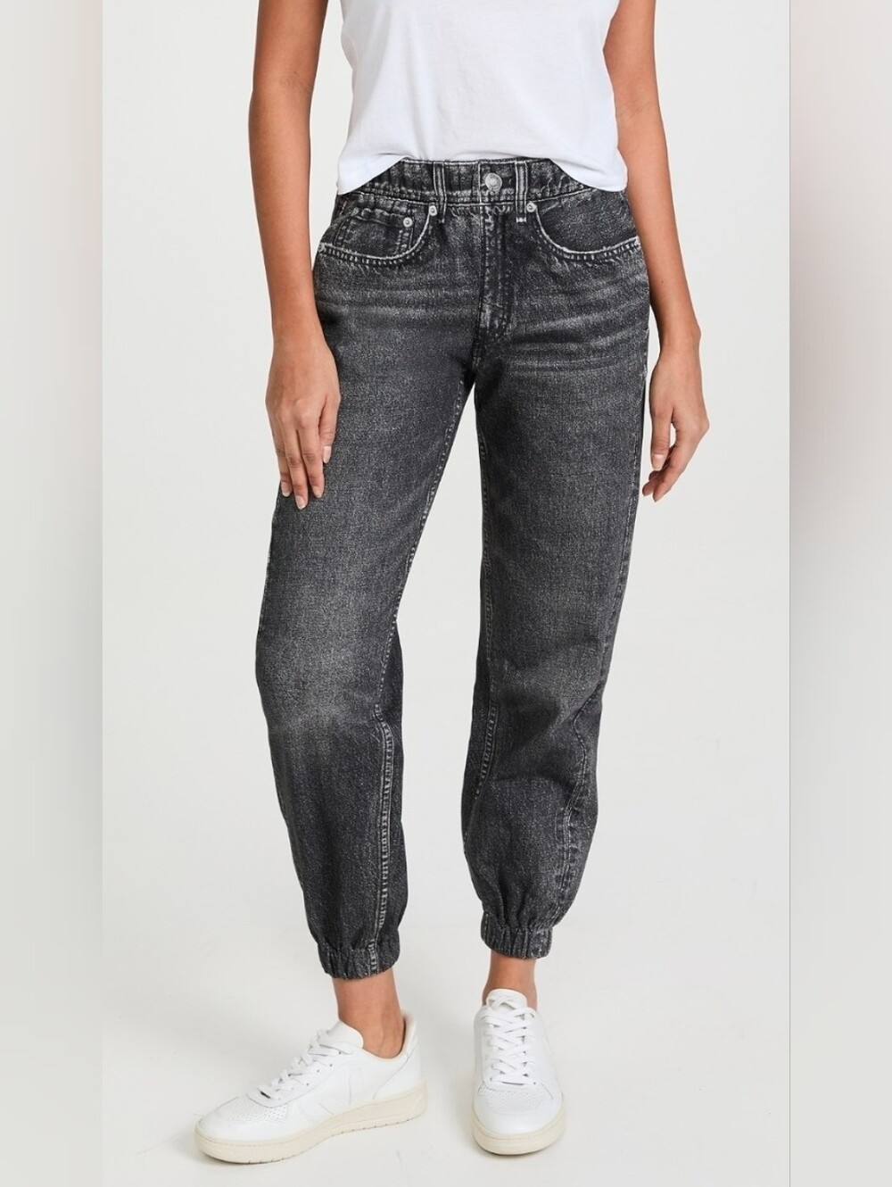 ❤️ NWOT! RAG & BONE HIGH RISE MIRAMAR JOGGERS IN DENIM PRIMTED FRENCH TERRY, S